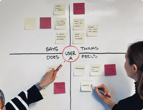 User Research: As a user experience agency, user research is our cornerstone. We engage in user interviews, focus groups, persona creation, and customer journey mapping, ensuring every design resonates with your users. Our unique Empathy Phase™, coupled with competitive analysis, positions your brand to outshine competitors with solutions that are as strategic as they are user-focused.