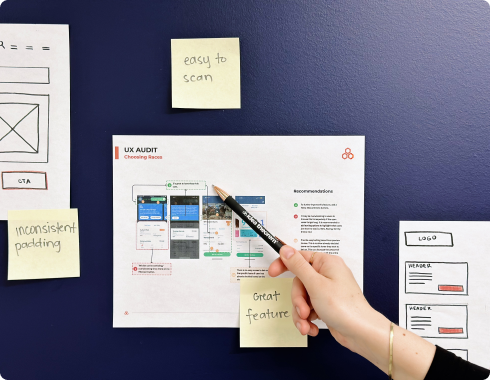 UX Audits: As a UX research agency, our comprehensive UX audits, conducted by seasoned experts, scrutinize your digital products for usability, accessibility, and design integrity. Through heuristic evaluations, we refine your UI UX to meet industry best practices, enhancing user satisfaction and loyalty with every interaction.